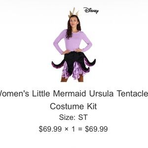 Disney Ursula Tentacle Costume for adults - Lavender and Black